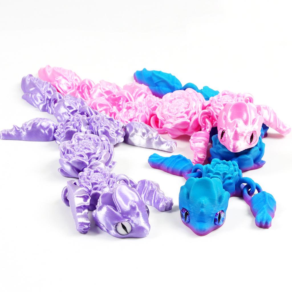 New Lotus Dragon Toy Statue 3D Printing Toys Simulation Animal Dragon Model Joints Movable Desktop Decoration Small Ornaments