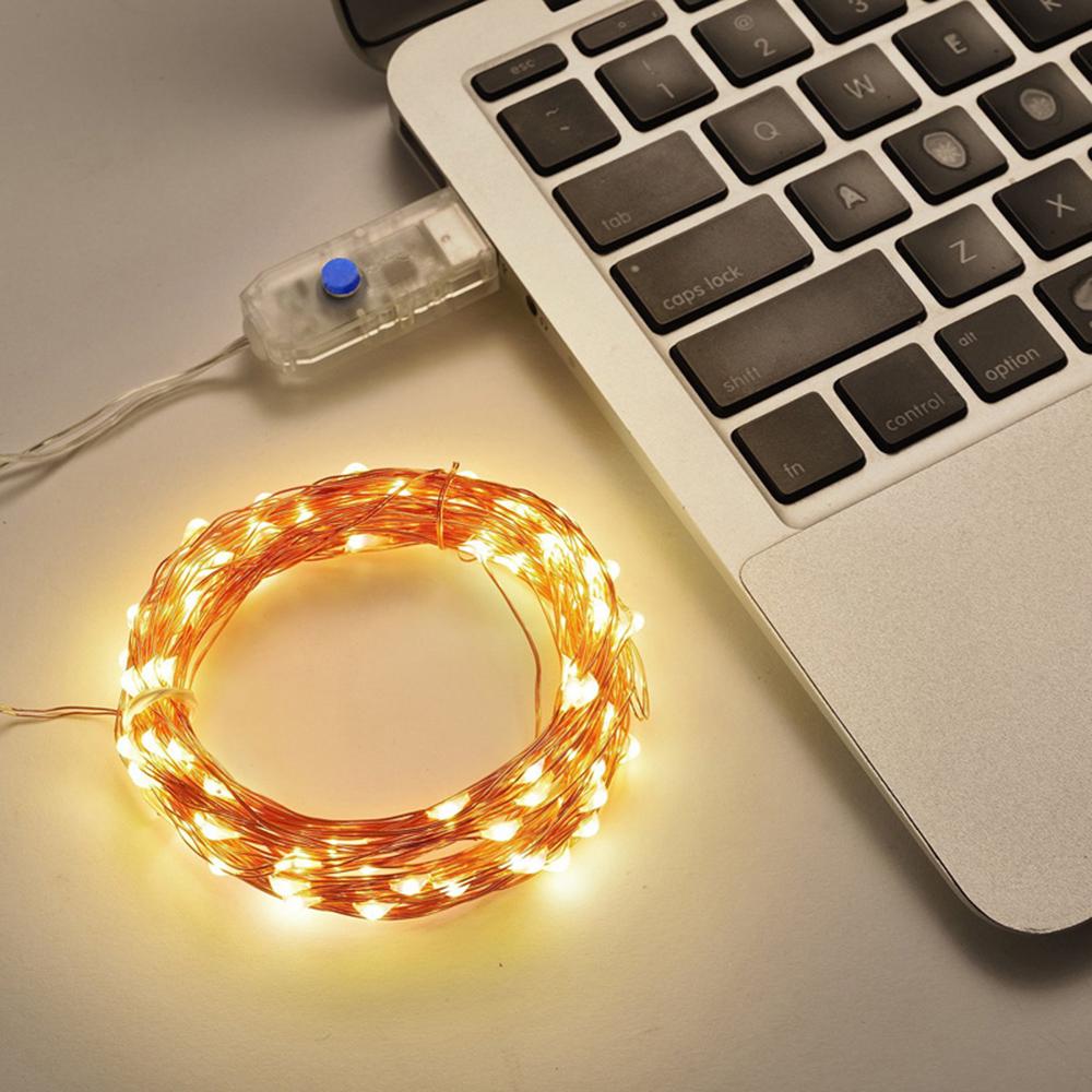 50 LEDs Fairy String Lights 5M Length USB Copper Wire Lamp Christmas Lights 8 Lighting Modes with Remote Control for Christmas Halloween Wedding Part