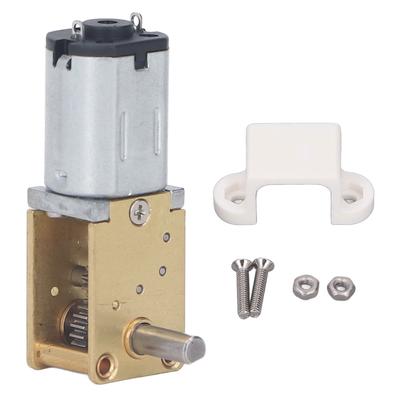 12V DC Geared Motor with Fixed Base Single Shaft Brushed High Torsion Worm Gear Speed Reduction