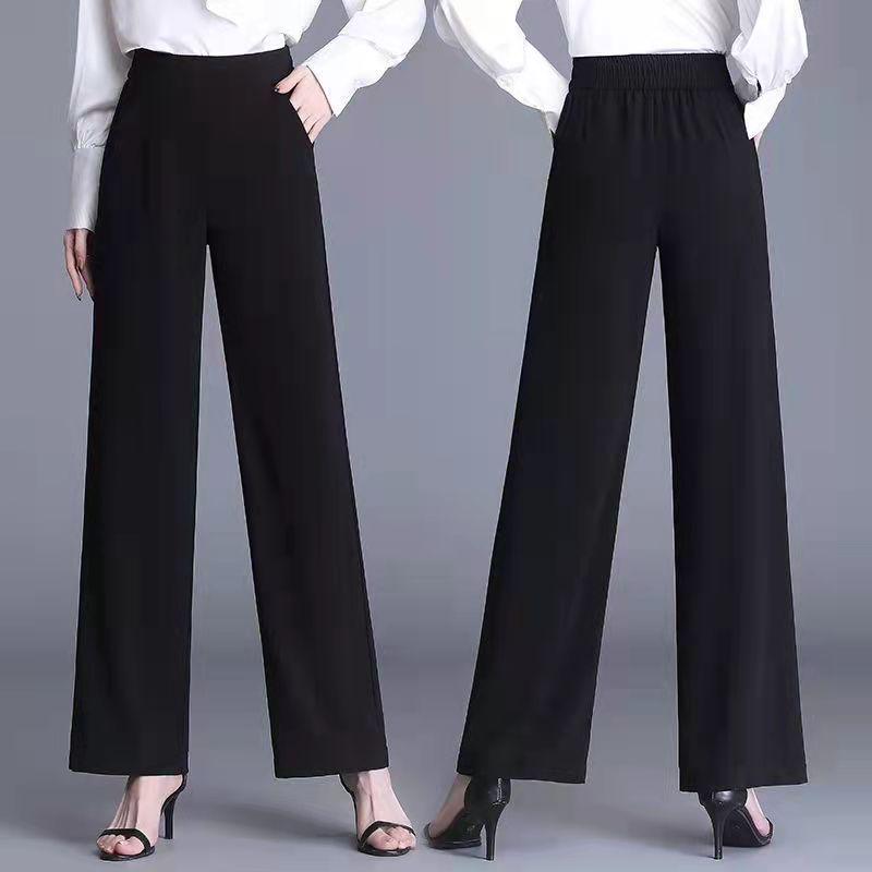Women's High-Waisted Draped Wide-Leg Pants, 2026 Spring/Autumn Collection - Loose, Straight-Leg, Slimming Design.