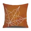 Thanksgiving Linen Pillowcase Autumn Pumpkin Print Pillow Cushion Cover