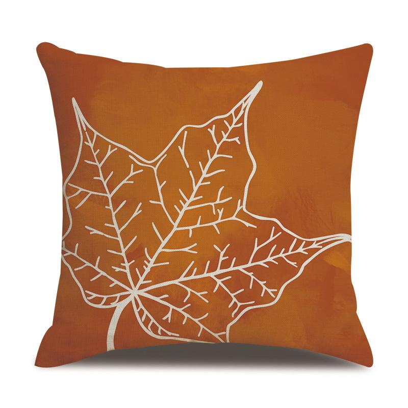 Thanksgiving Linen Pillowcase Autumn Pumpkin Print Pillow Cushion Cover