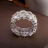 Retro Hollow Diamond Ring Two-tone Line Ring High-end Ladies Jewelry Engagement Ring Wedding Rings Gold Couple Wedding Rings