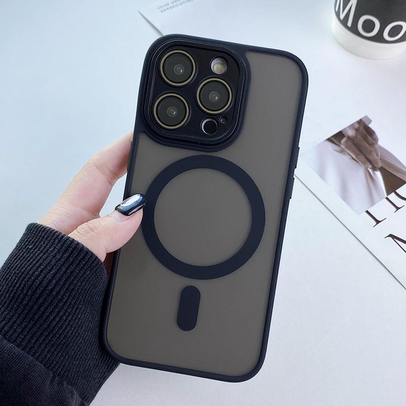 Frosted Armor Magnetic Magsafe Translunt Case For iPhone 11 12 13 14 Plus 15 16 Pro Max Wireless Charge Lens Protection Cover