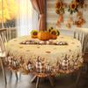 1 Stück Thanksgiving Runde und Rechteckige Tischdecke, Verschiedene Größen, Herbst Kürbis Weizenähre Orange Karierte Tischdecke, Tischdecke für Zuhause Küche, T