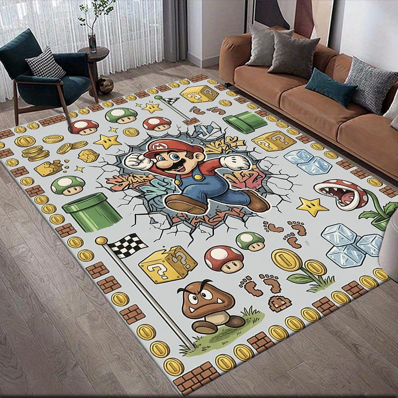 Mario Jumping Action Area Rug, Mario Fan Soft Carpet, Perfect Gift.chl