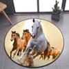 Pentium's Stallion Series Round Carpet Bohemian Style Hippie Decorative Carpet Non-slip Carpet Bedroom Living Room Home Decor