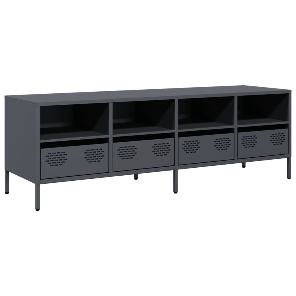 Vidaxl Szafka Rtv, Antracyt, 135X39X43,5 Cm, Stal Walcowana Na Zimno