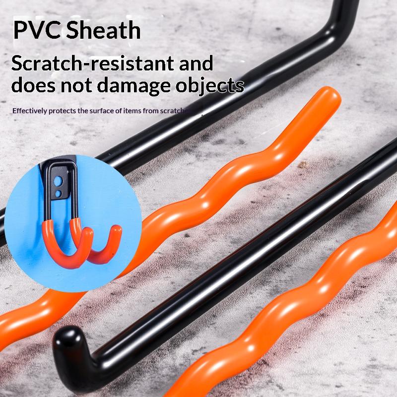 Heavy Duty Wall Mount Metal Hook Garage Organizer Bicycle Ladder Hanger Anti Slip Storage Hook For Garden Tools Home Workshop