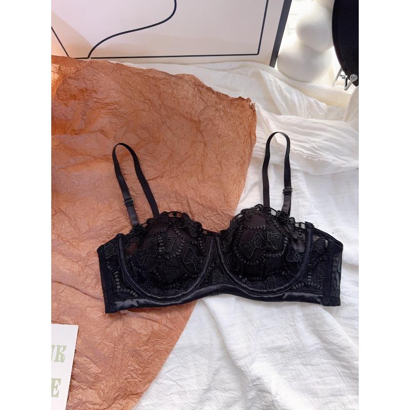 Women's Summer Thin Lace Gathers The Pair of Milk To Prevent Droop Rabbit Ear Cup Underwear