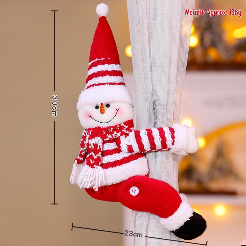 Kreative Weihnachts-Raffhalter: Schneemann & Alter Mann Cartoon Ornamente