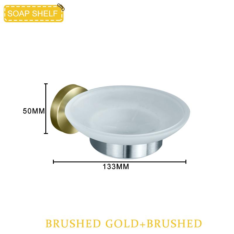 Brushed Gold & Brushed Bathroom Accessories Set Wall Mounted Clothes Hook Toilet Paper Holder Towel Bar Hardware Pendant