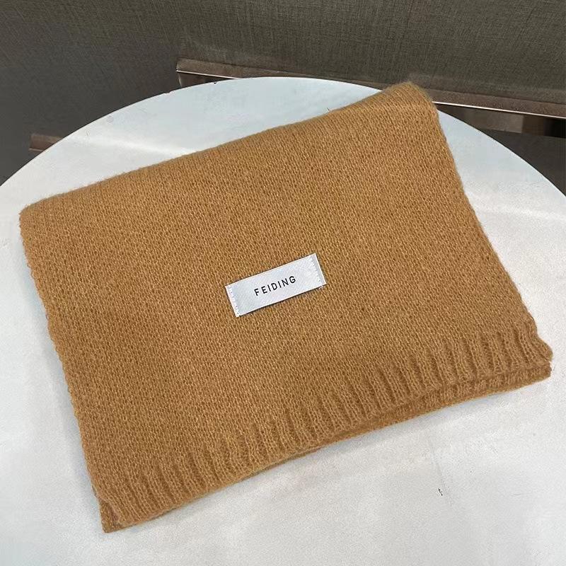 Rainbow color autumn and winter new scarf women's winter outer warm Korean version versatile solid color knitted neck scarf