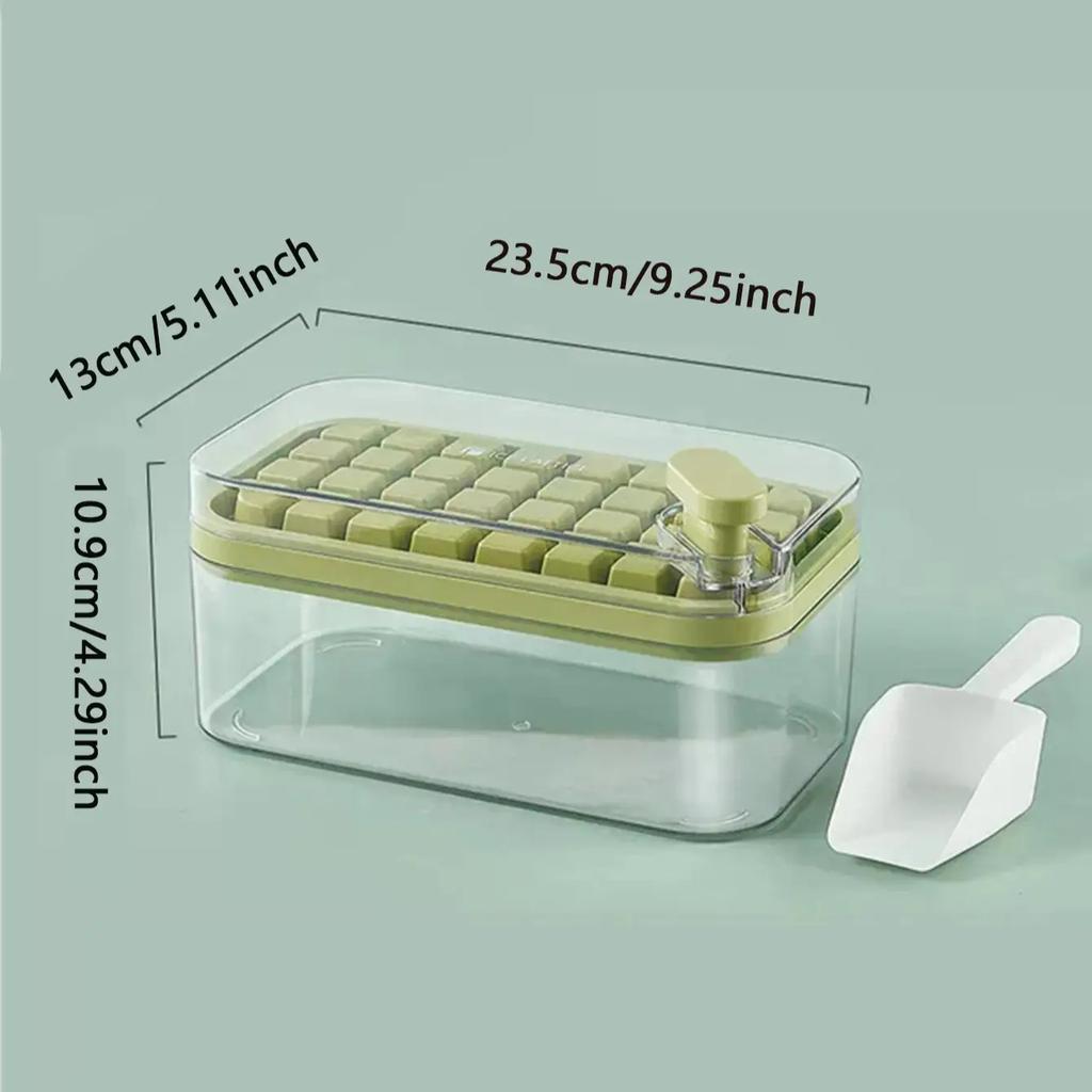 1set-Ice Cube Trays - Free Plastic Trays with Lid,Bin&Scoop-High Capacity,Stackable&Easy Release for Freezer,Whiskey & Cocktails