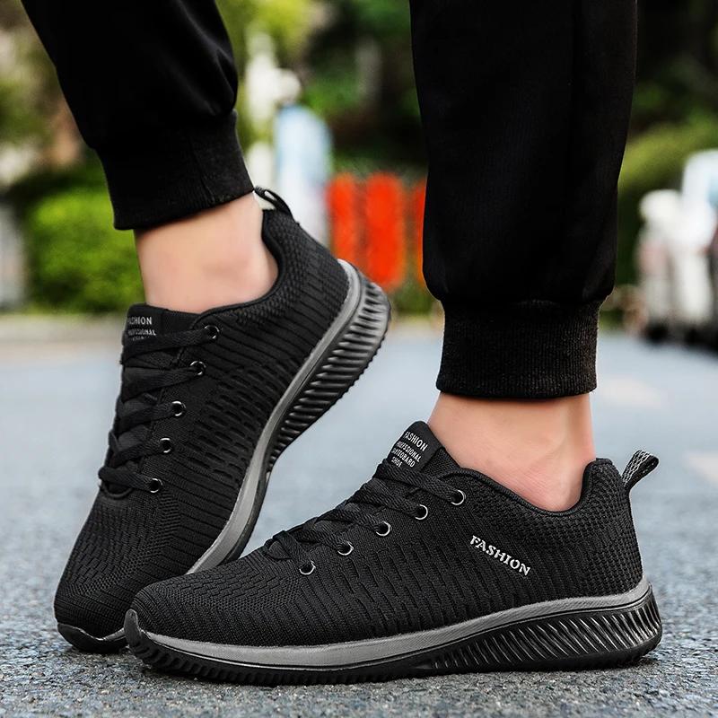 2025 Men Running Walking Knit Shoes Fashion Casual Men Sneakers Breathable Sport Athletic Gym Lightweight Running Shoes