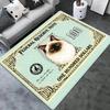 Dollar Husdjur Katter och Hundar Matta Kreativ Valutadesign Golvmatta för Vardagsrum Matta Entré Hall med Pengamönster Dekor