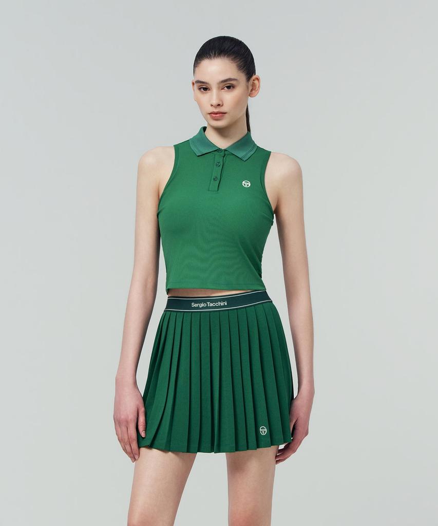 SERGIO TACCHINI W Rib Slim Sleeveless Polo (Green)