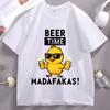 Beer Time Madafakas Tshirts Fun Chick Mascot Holding Two Beers TShirts Party Decor Tshirt Men Women Summer Drink Tee Shirts