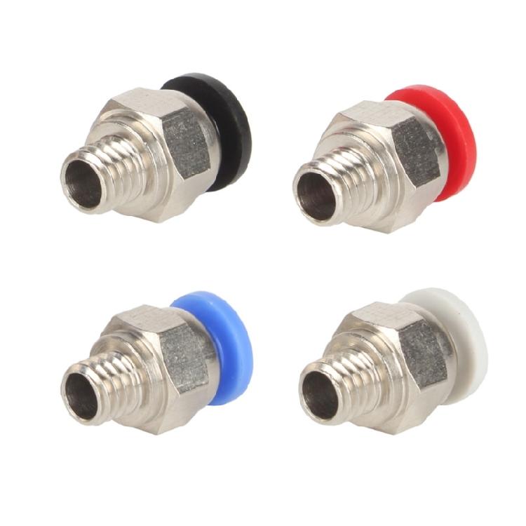Industrielle PTFE Pneumatik-Adapter Verbinder 4er Pack PC4 M6 Gewindeanschluss Minimierter Luftstromverlust Design