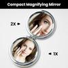 Portable Mirror Japanese Style Floral Pattern Round Lightweight Compact Ladies Easy Carry High-Definition Glass Makeup Travel Commuting Daily Use