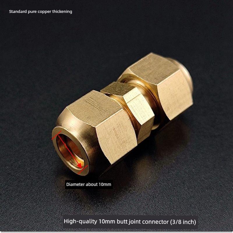 Refrigerator Dual Connection Copper-Aluminum Pipe 6mm with Nut, No Welding Required, Male-Female Refrigeration Connector