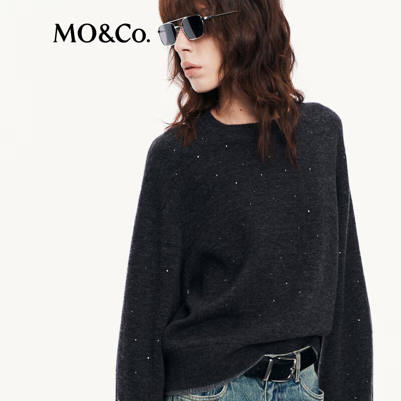 MO&Co. Faux Two-Piece Rhinestone Sweater