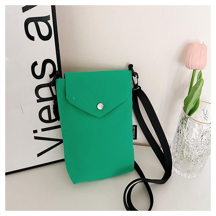 Literary Small Fresh and Light Nylon Cloth Messenger Mobile Phone Bag Women's Casual Versatile Mini Cute Small Square Bag