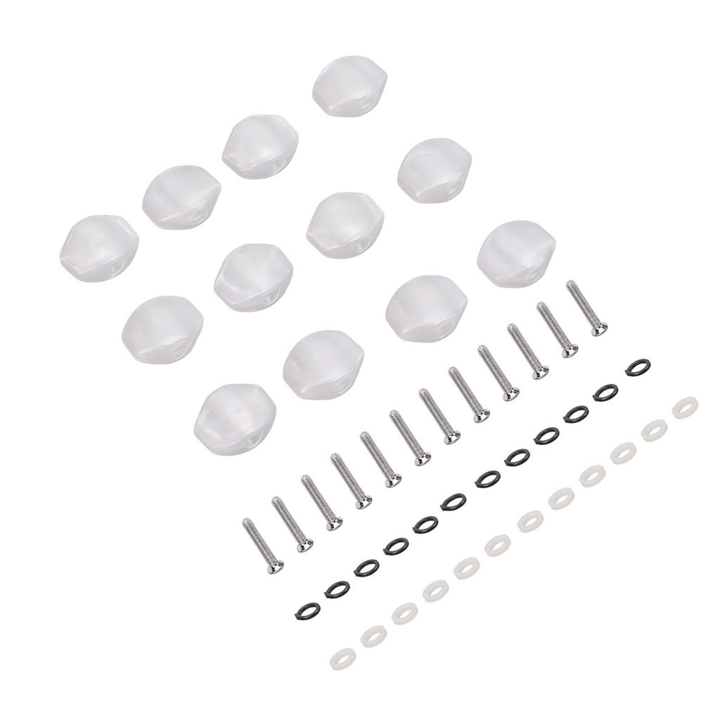 12Pcs Guitar Tuning Pegs Buttons Plastic Machine Head Tuner Knobs for Folk Classical GuitarsSmall Squares