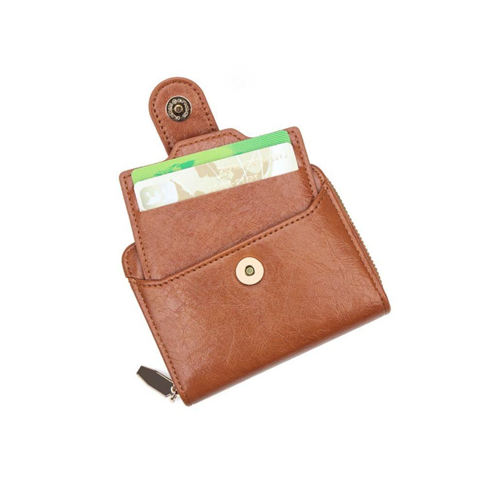 Fashion Zipper Short Wallet Waterproof Integrated Coin Purse High-end Stationery Bag Card Storage