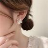 Latest Sweet Romantic Elegant White Flower Hoop Earrings | Stylish Shell Resin Delicate Pearl Flower Zircon Earrings | Trendy Versatile Jewellery
