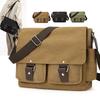 Solid Color Canvas Bag Men's Shoulder Bag Sports Crossbody Bag