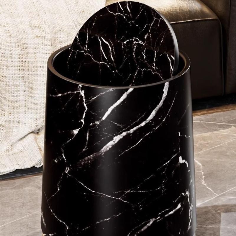 Large Capacity Trash Can Luxury Removable Litter Bins Living Room Rotating Wastebasket Food Recycle Dustbin Cleaning Supplies