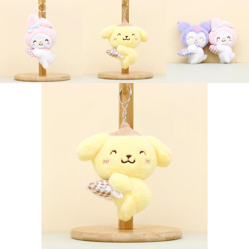 Adorable Sanrio Plush Toy Keychain Featuring My Melody And Cute Kuromi Dolls