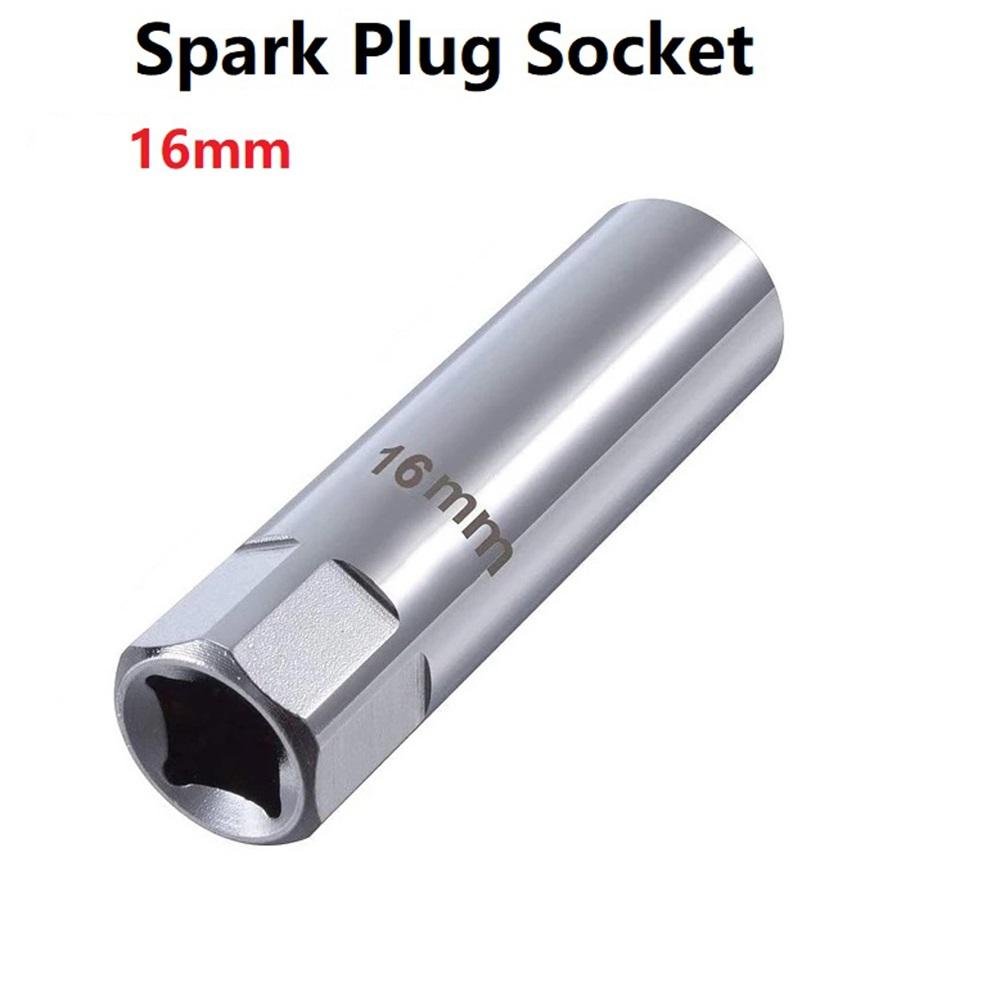Spark Plug Socket 14mm 16mm Connector 3/8 Inch Drives 12 Point Chrome Steel Spark Plug Sleeve Wrench Spring Clips Removal Tool