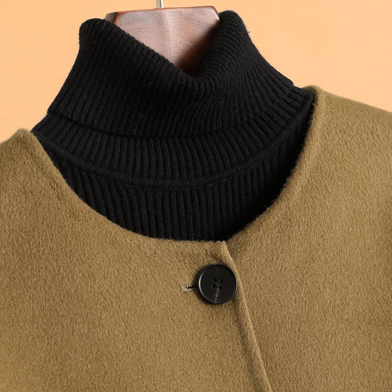 Autumn new silhouette new versatile double-sided woolen coat coat women's double-sided wool coat