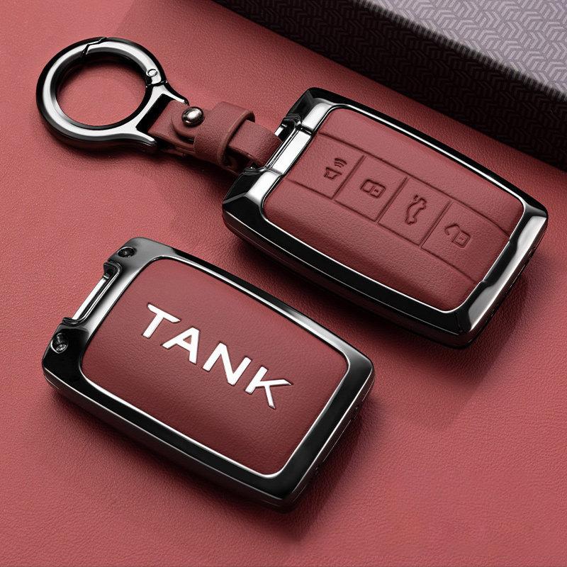 Zinc Alloy Car Key Case Fob For Great Wall Gwm Wey Tank 300 500 Tank300 Tank500 Keychain Cover Shell Accessories