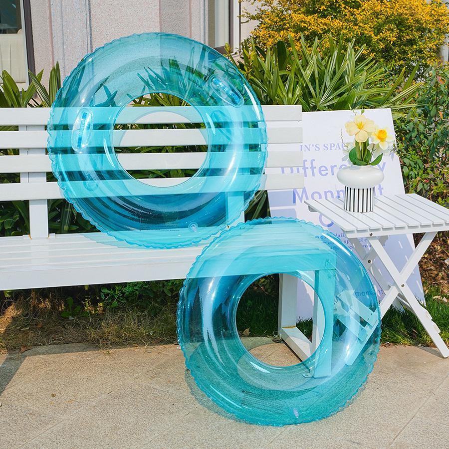 Einfarbiger Schwimmring, aufblasbare Unterarm-Rettungsboje, einfarbiger transparenter Jelly-Schwimmring kann zur Szenendekoration verwendet werden