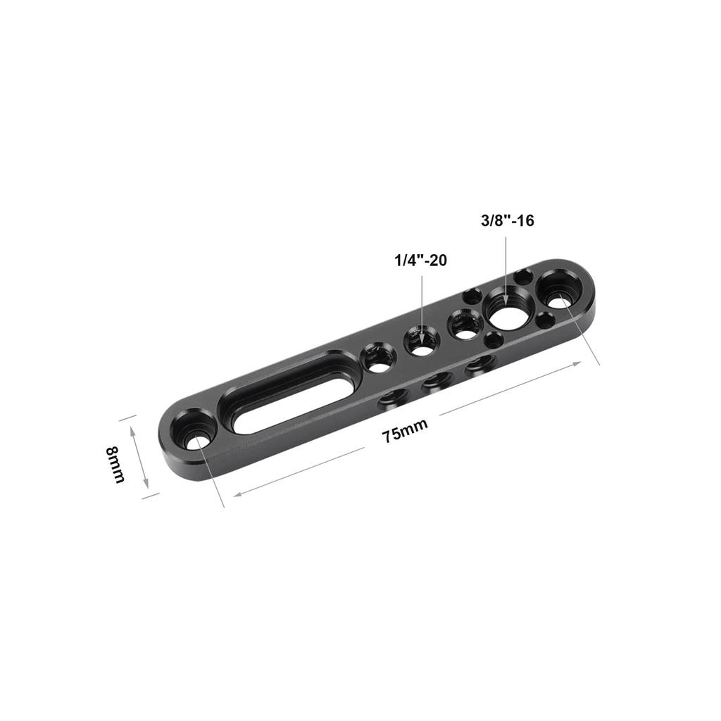 SZRIG Алюмінієва сирна планка з отворами для гвинтів монітора з відстанню 1/4-20 та 3/8-16 (Центр 75мм)