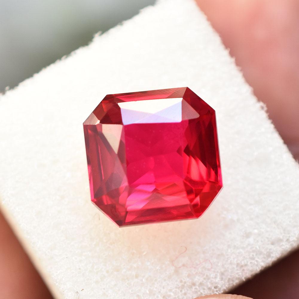 Natural Red Ruby Loose Gemstone 10 Ct Square Cut for Anniversary for Jewelry Making and Crafts