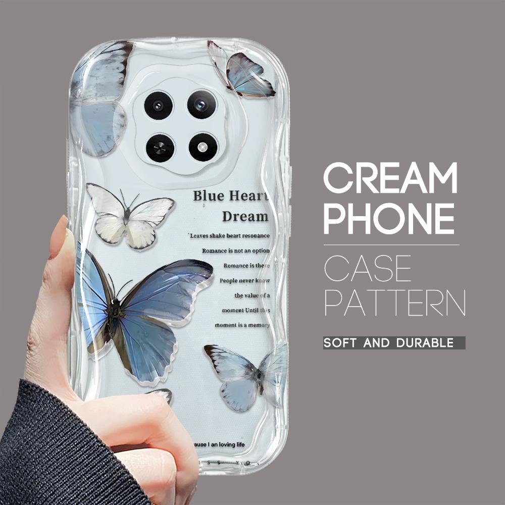 Cartoon Pattern Cream Texture Casing Wavy Edge Soft Silicone Cover Phone Case for OPPO Reno Realme OnePlus Vivo