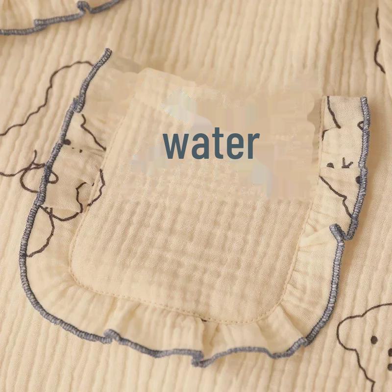 Damen Spitzen Langarm Strickjacke Pyjama Set - Süßes Blasen-Design für Frühling und Herbst