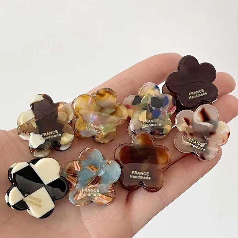 2Pcs Acetate Shark Hair Clip for Women Flower Hair Claw Thick Ponytail Barrettes Girl Hair Accessories