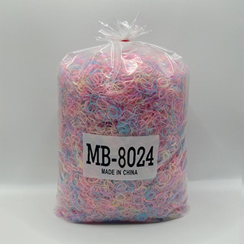 8024 Colorful Children's Hair Ties – Small High-Elastic Rubber Bands, One Pound Pack