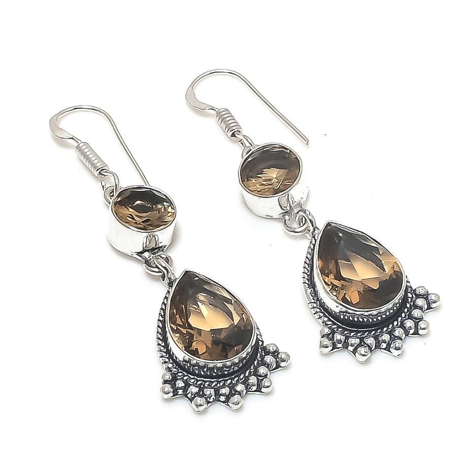 

Smoky Topaz Gemstone 925 Sterling Silver Earring 2.05