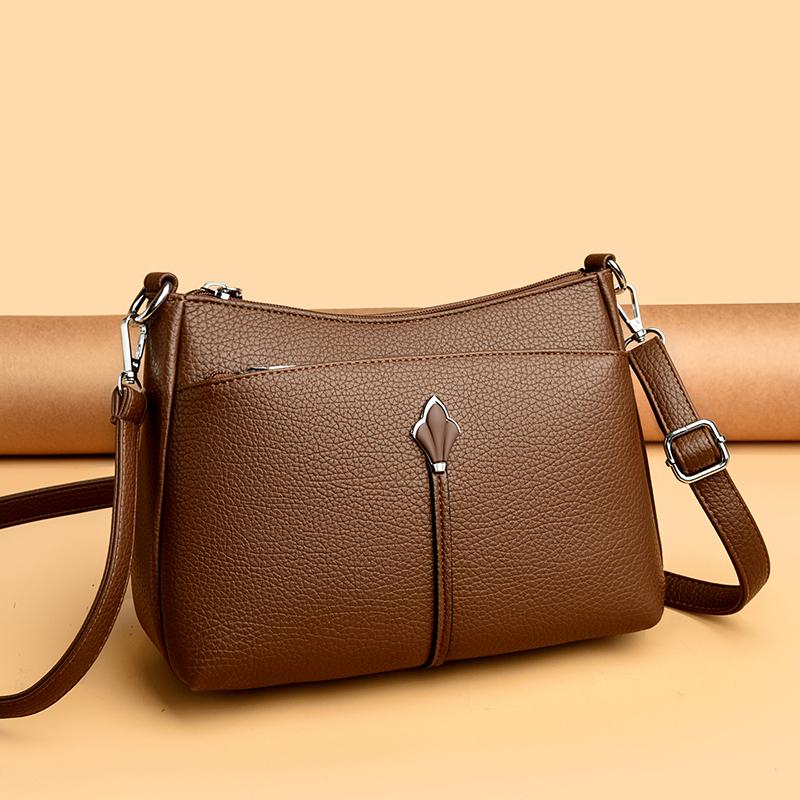 High Quality Soft Leather Handbag Women Luxury Purses Female Bag Designer Brand Ladies Shoulder Crossbody Bag Midlife Mom Bag