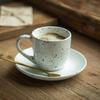 Creative Retro Ceramic Cup Sesame Glaze Cup Saucer Set Afternoon Tea Coffee Cup Saucer Home Breakfast Milk Cup Teacup