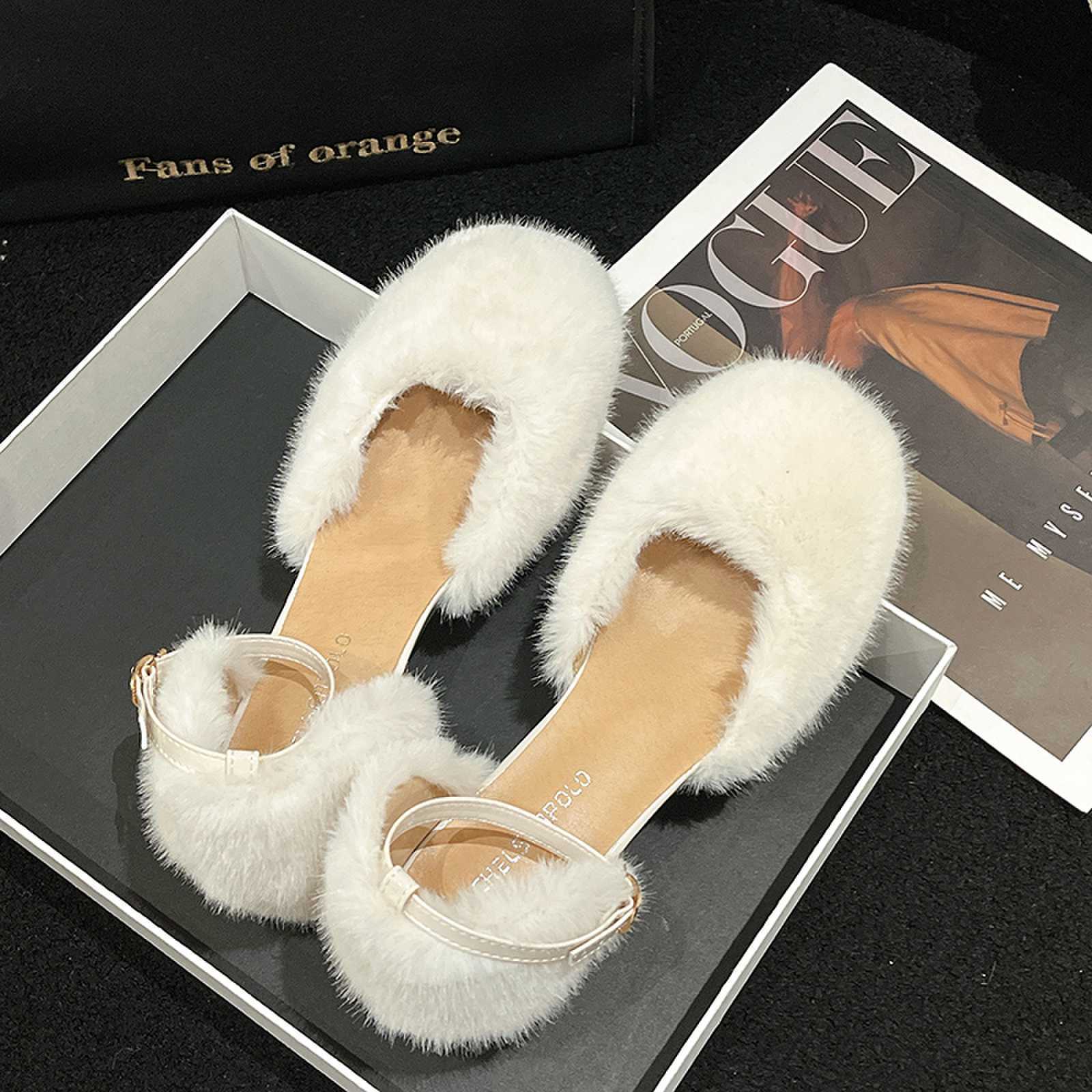 

Mao Mao strap Mary Jane thick heel hollow single shoes women s fashion temperament show versatile word with high heels 39