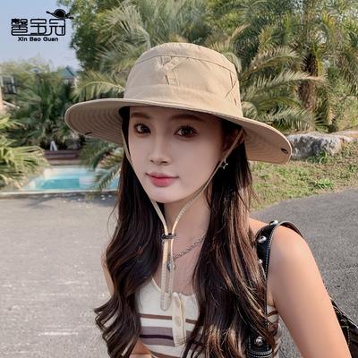 9230 Summer Big Brim Sun Hat Spring and Autumn Outdoor Mountaineering Fishing Hat Female Sunshade Breathable Bucket Hat