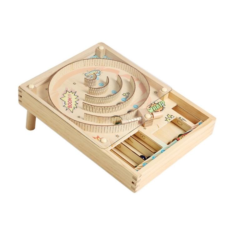 

Colorful Wooden Marble Runs Toy Rolling Ball Game Toy for Children Kids Creative 3D Track Building Spatial Awareness 1