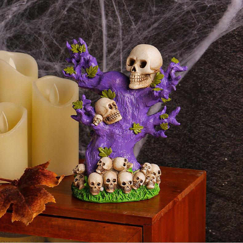 Cross Border Halloween Tree Spirit Green Pumpkin Monster Ornament Desktop Party Funny Skull Tree Horror Atmosphere Decoration